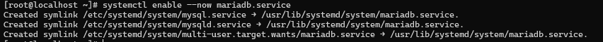 démarrage mariadb